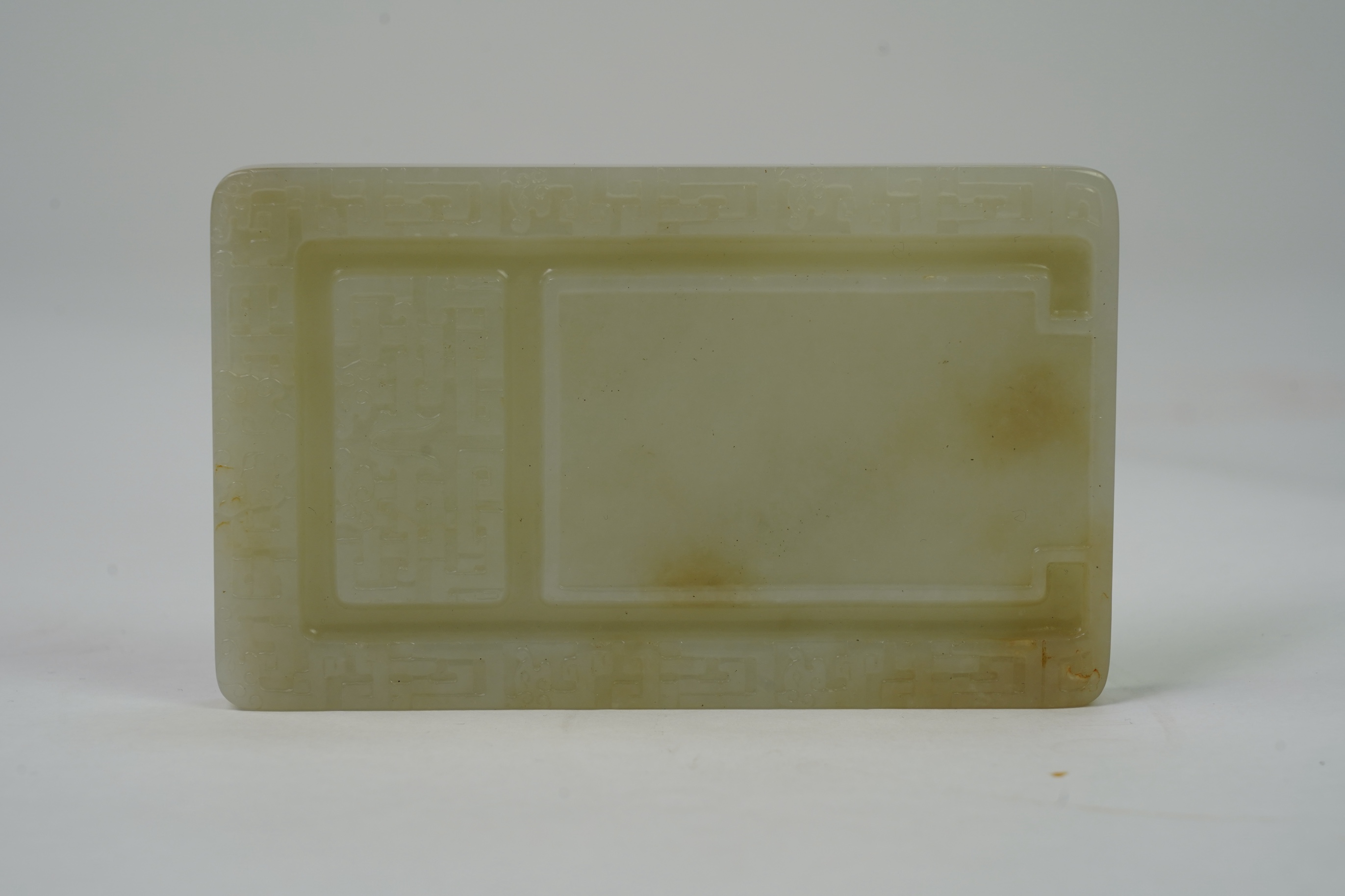 A Chinese archaistic jade rectangular ink-stone